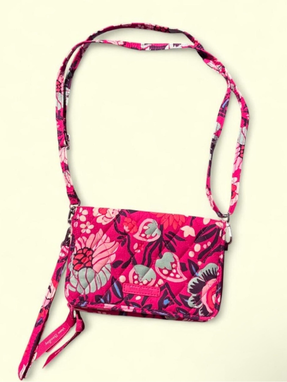 Vera Bradley Hot Pink Floral Quilted Crossbody